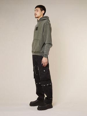 Spray paint eagle hoodie - khaki