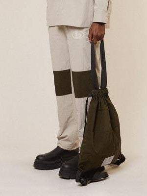 Future boy oversized nylon joggers - khaki/sand
