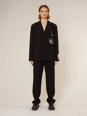 Kings road graffiti relaxed tailored trousers - black