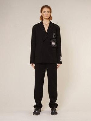 Kings road graffiti relaxed tailored trousers - black