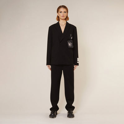 KINGS ROAD GRAFFITI RELAXED TAILORED TROUSERS - BLACK