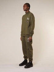 Future boy destroyed mock neck sweatshirt