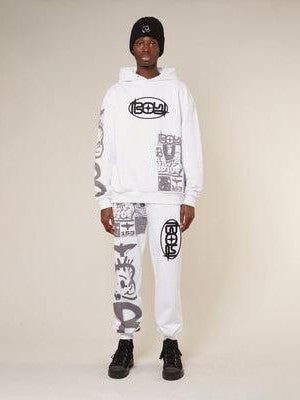 Kings road graffiti hoodie - white