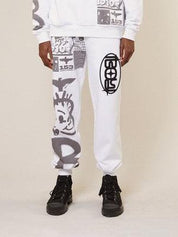 Kings road graffiti joggers - white