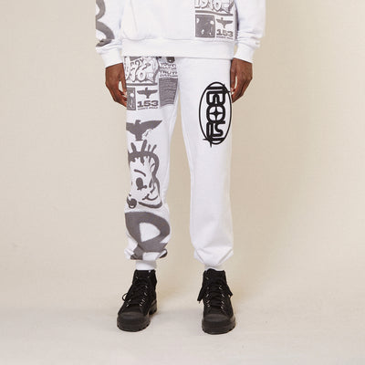 KINGS ROAD GRAFFITI JOGGERS - WHITE