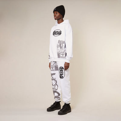 KINGS ROAD GRAFFITI HOODIE - WHITE