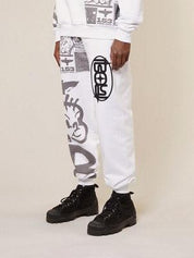 Kings road graffiti joggers - white