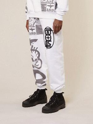 Kings road graffiti joggers - white