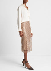 Beaded Sequin Straight Skirt