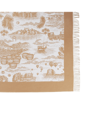 Tour of joy jacquard wool throw 155x220 camel
