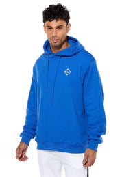 Blue Hoodie Withe Graphic Artwork Print On The Back