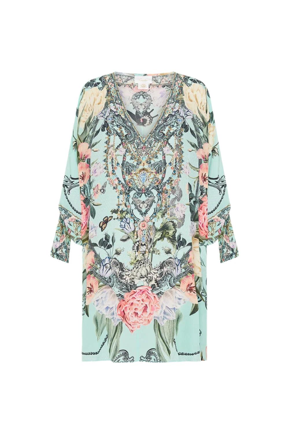 TIE SLEEVE SHORT V NECK KAFTAN