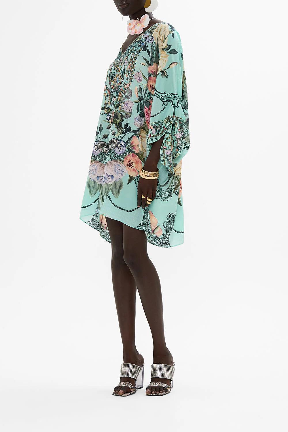 TIE SLEEVE SHORT V NECK KAFTAN