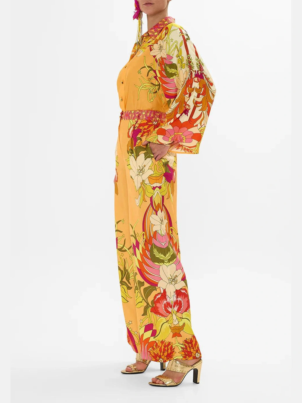 Wide leg waisted pant