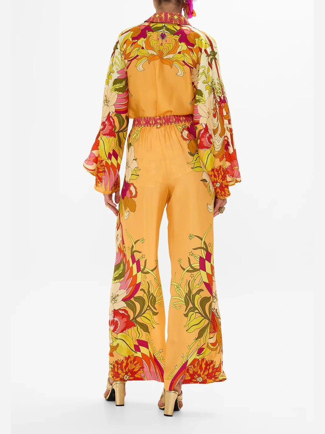 Wide leg waisted pant