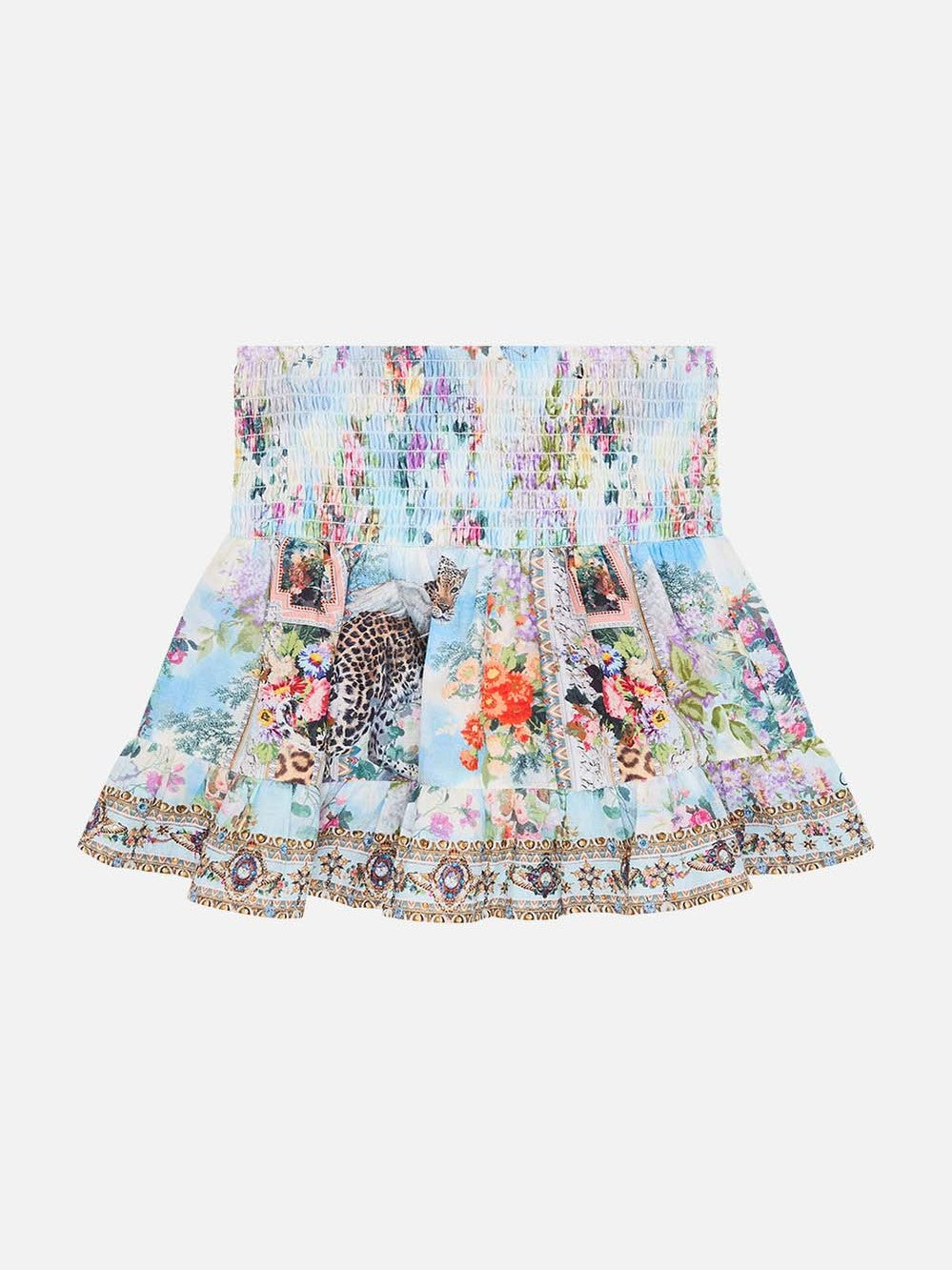 Kids shirring waist skirt