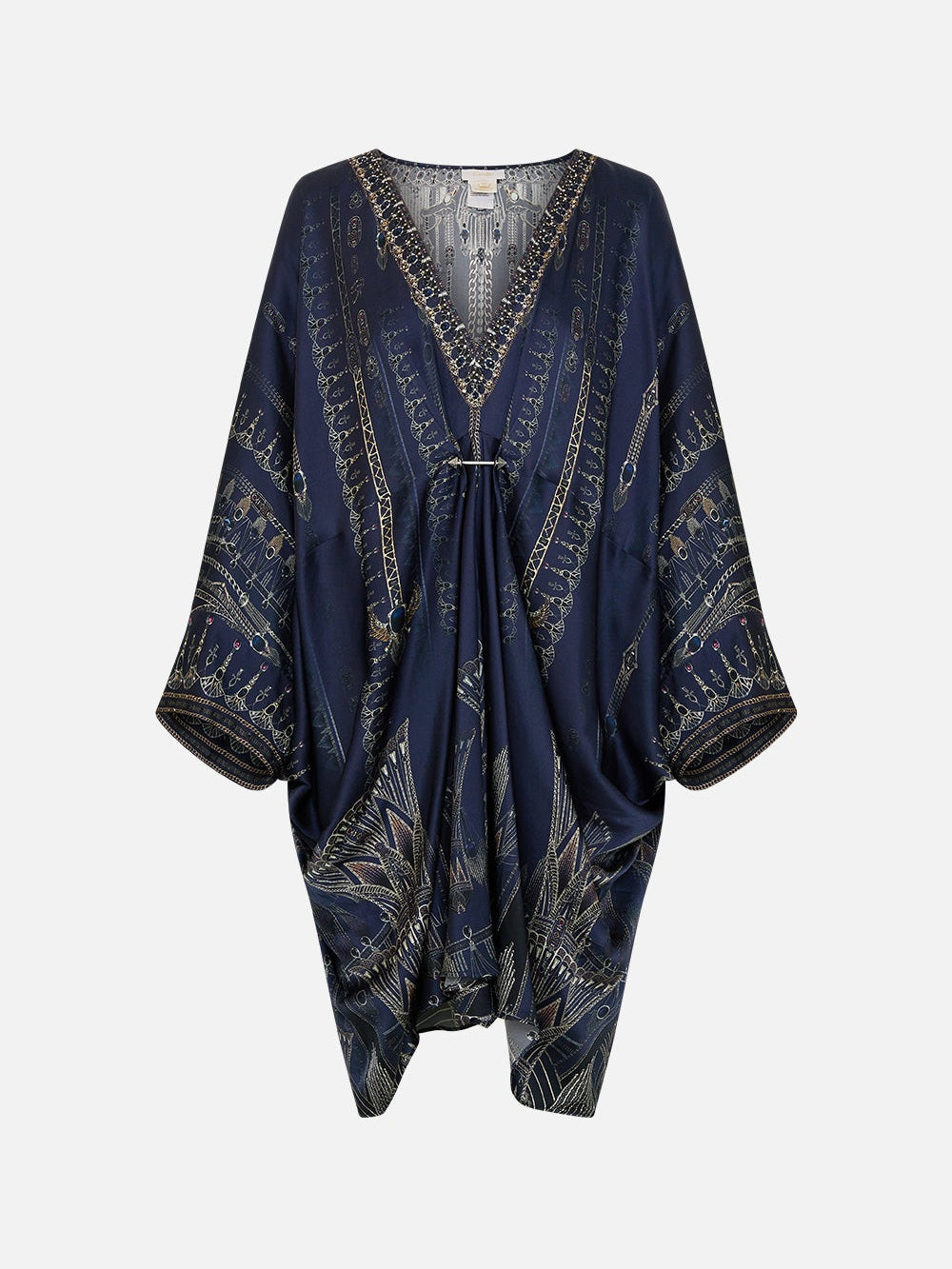 Pierced v neck short kaftan