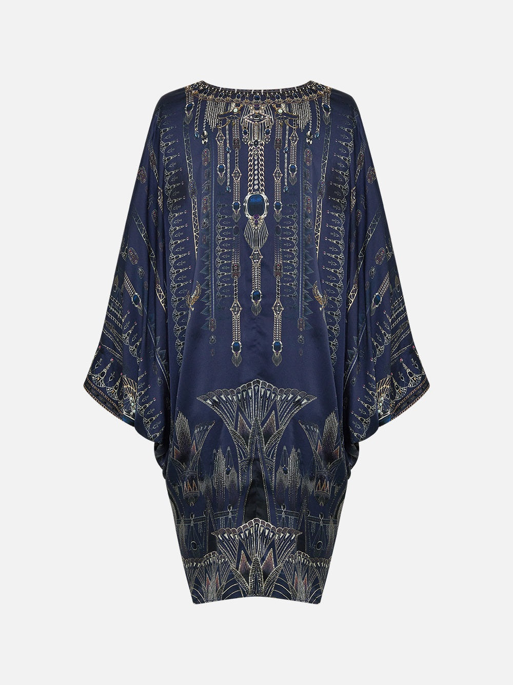 Pierced v neck short kaftan