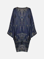 Pierced v neck short kaftan