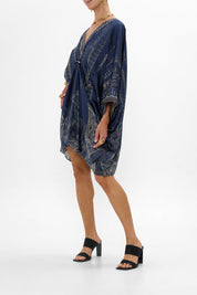 PIERCED V NECK SHORT KAFTAN