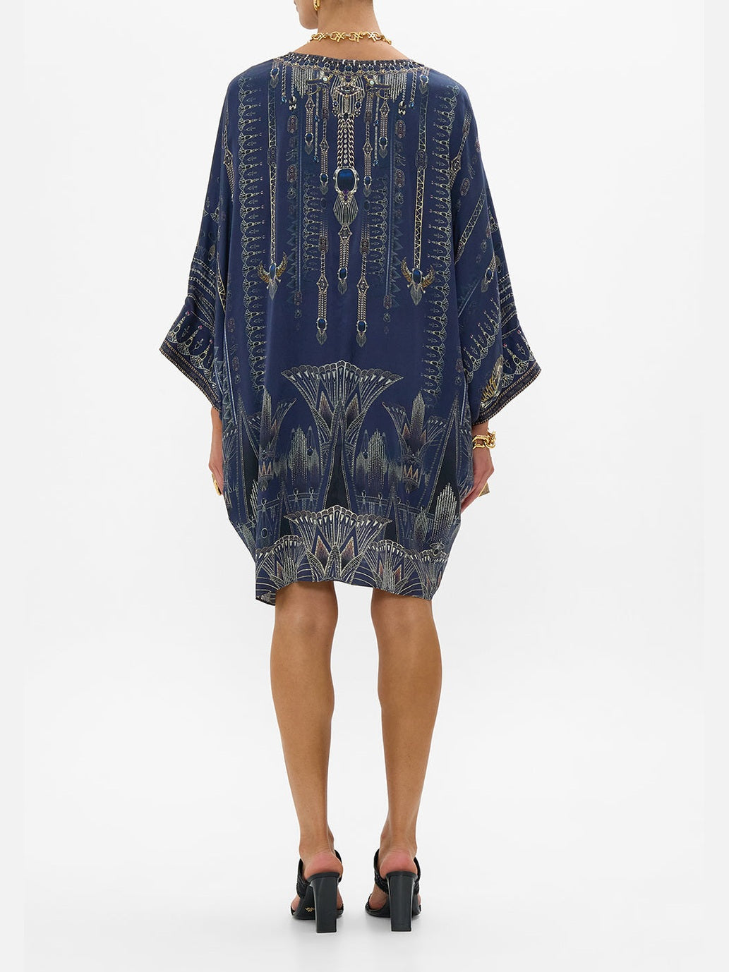 Pierced v neck short kaftan