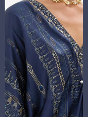 Pierced v neck short kaftan