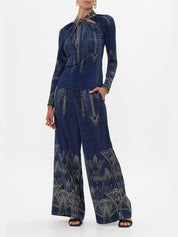 Wide leg waisted pant