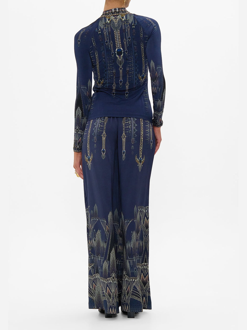 Wide leg waisted pant