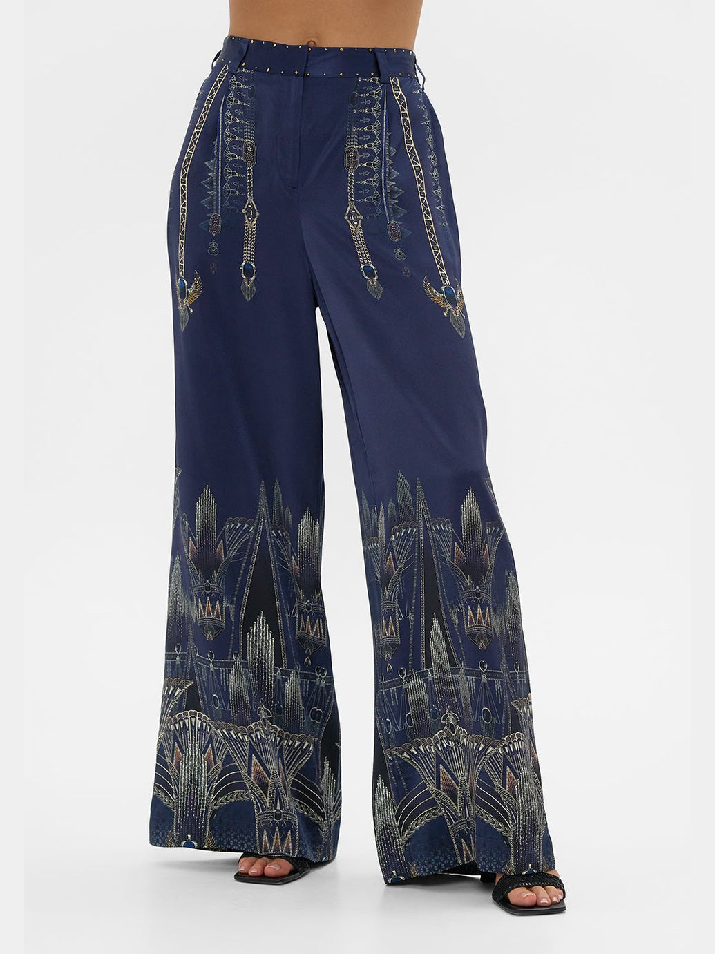 Wide leg waisted pant