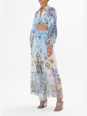 Sheer wide leg pant