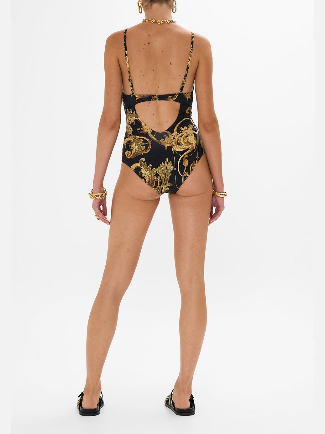 V neck underwire one piece
