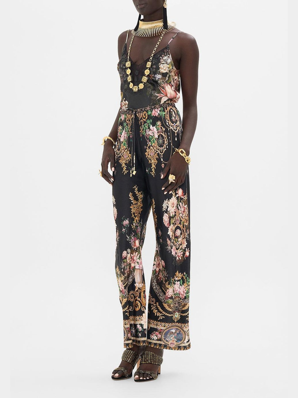 Bias cut drawstring pant