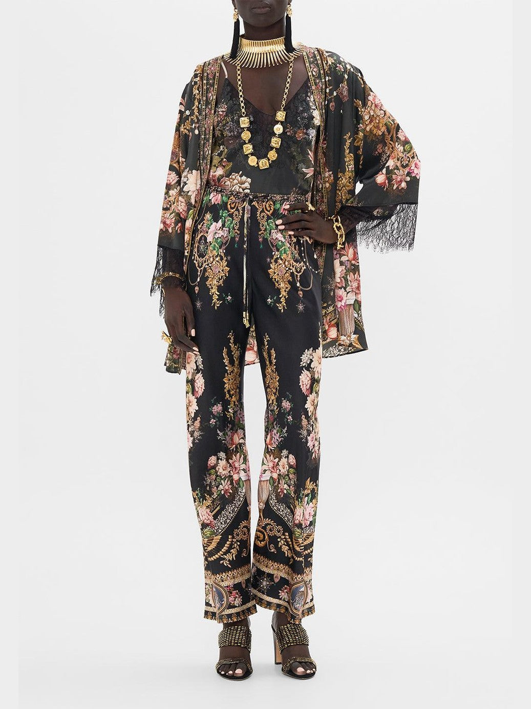 Bias cut drawstring pant