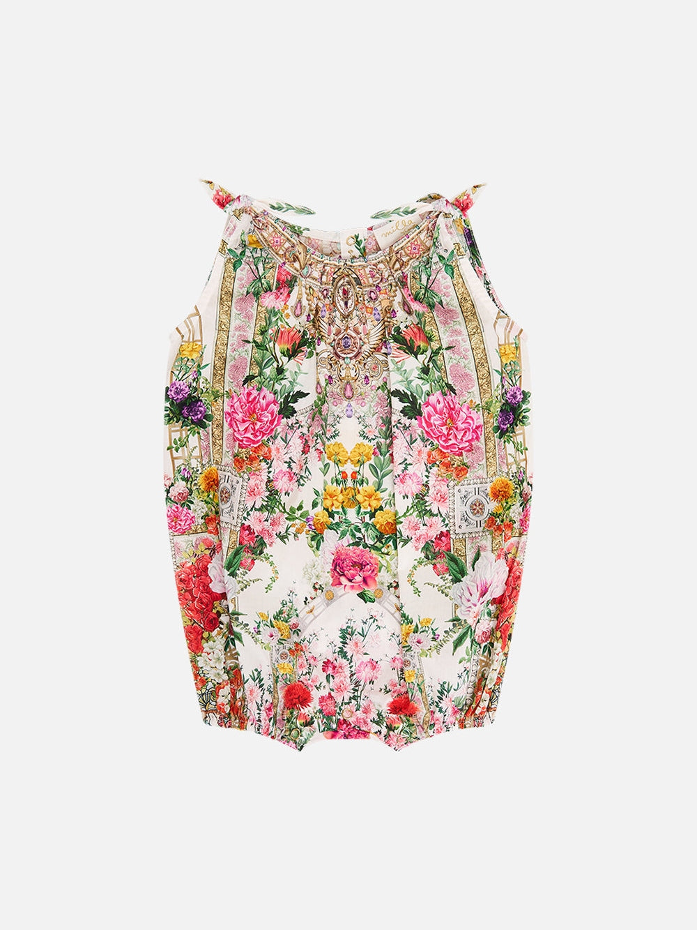 Babies oversized romper with tie shoulder
