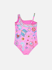 Kids one shoulder one piece