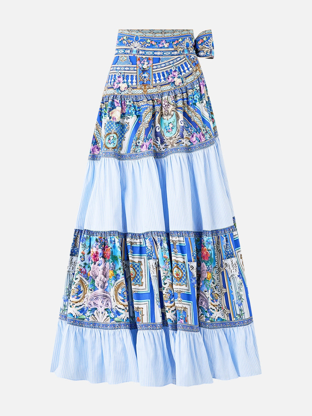 Wrap skirt with gathered panels