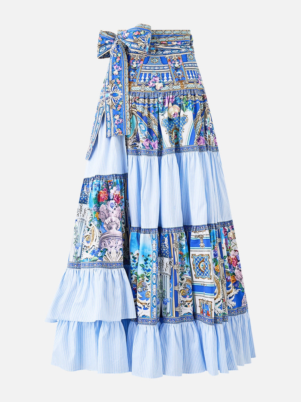 Wrap skirt with gathered panels