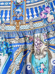 Wrap skirt with gathered panels