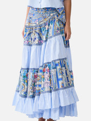 Wrap skirt with gathered panels