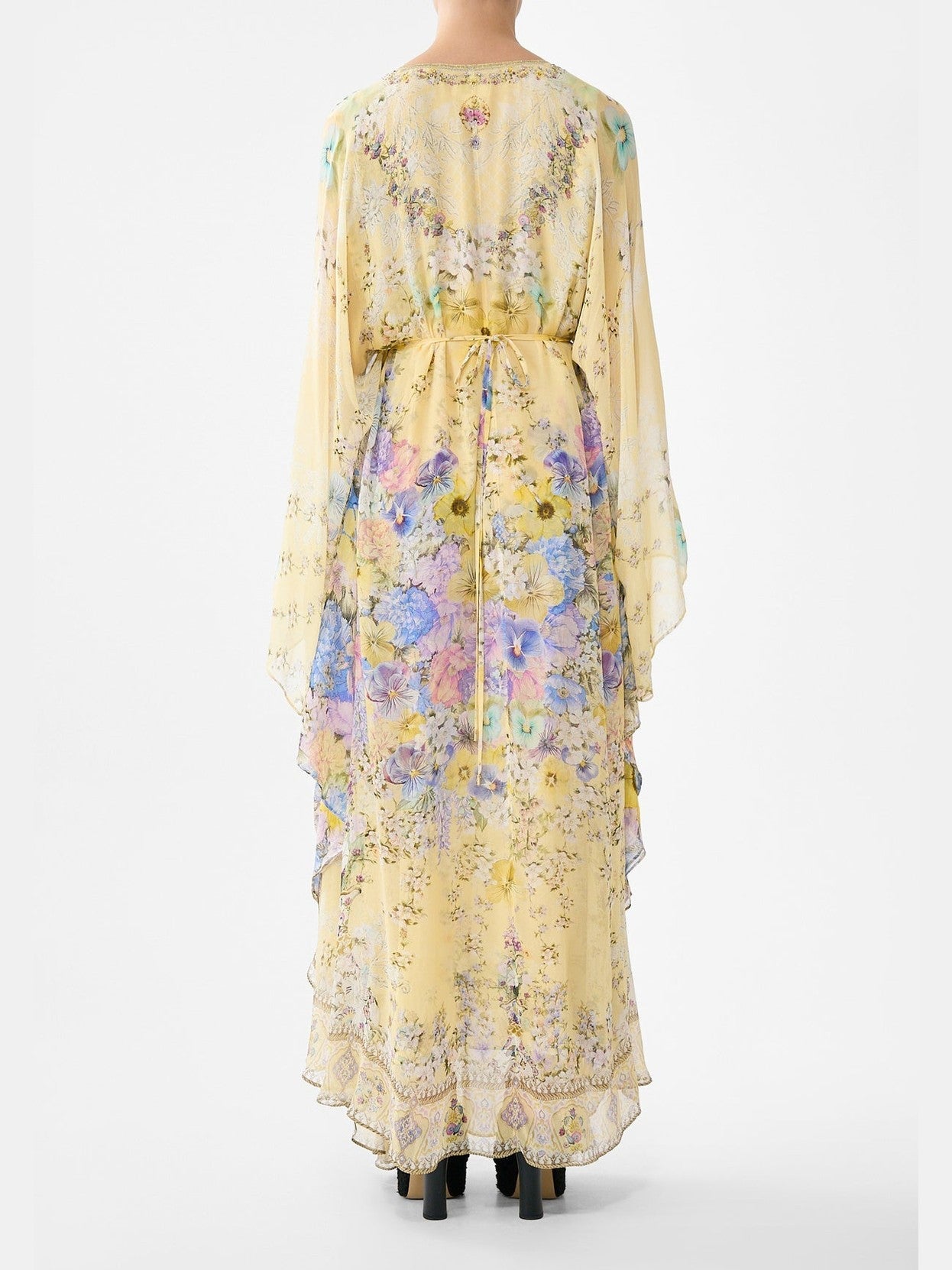 Long kaftan with waist detail