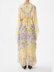 Long kaftan with waist detail
