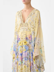 Long kaftan with waist detail