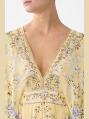 Long kaftan with waist detail