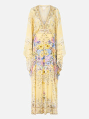 Long kaftan with waist detail