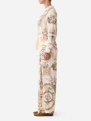 Soft wide leg pant with tie detail