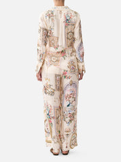 Soft wide leg pant with tie detail