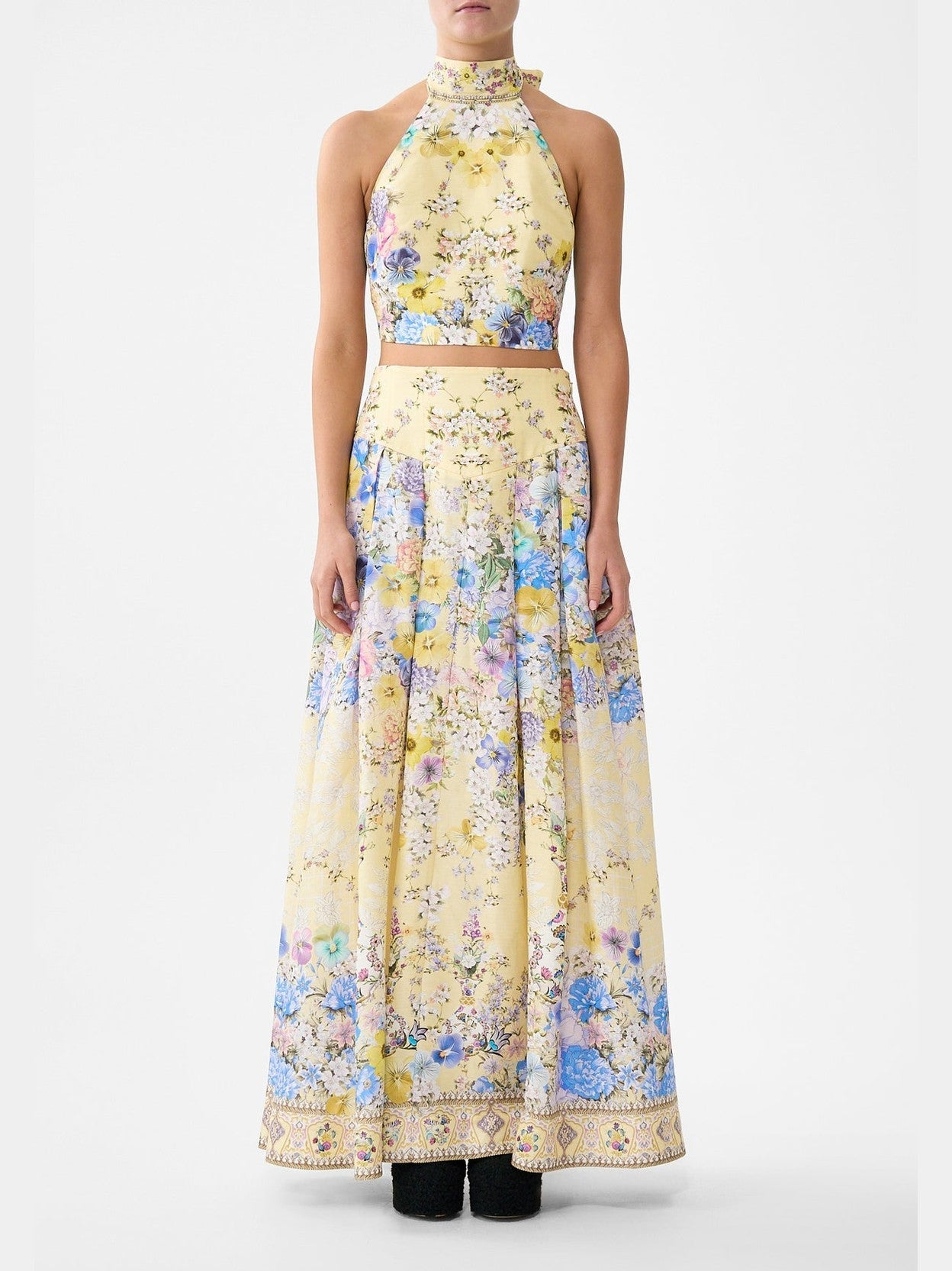 Corset waist maxi skirt