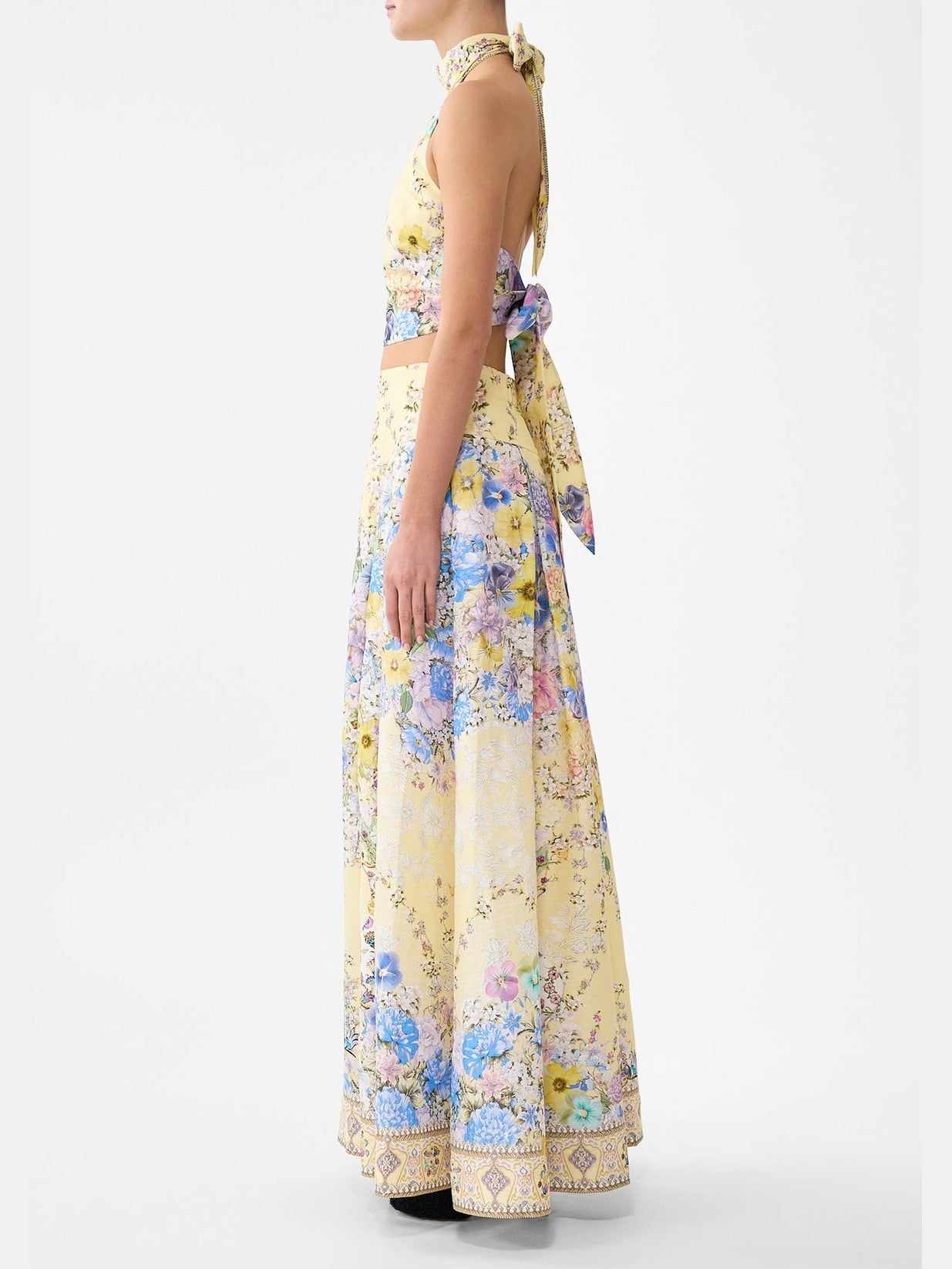 Corset waist maxi skirt