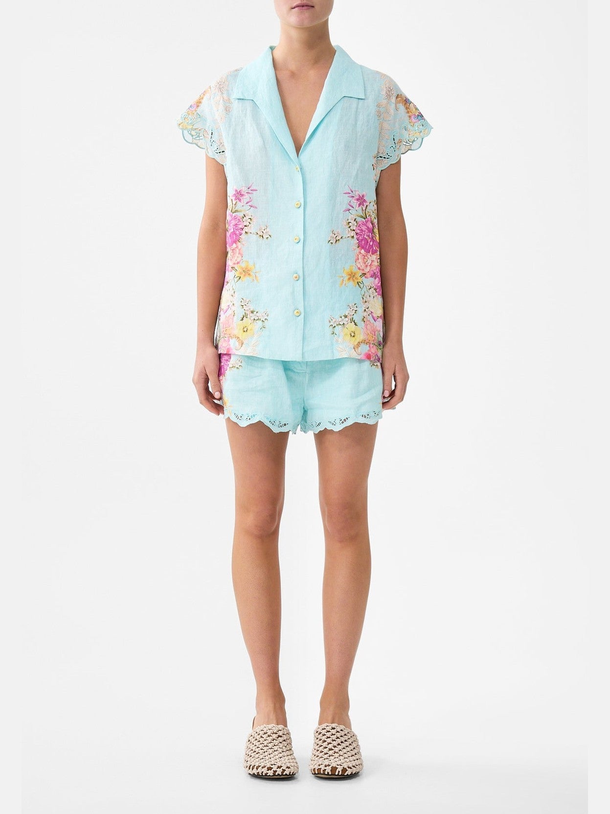 Button through collared top