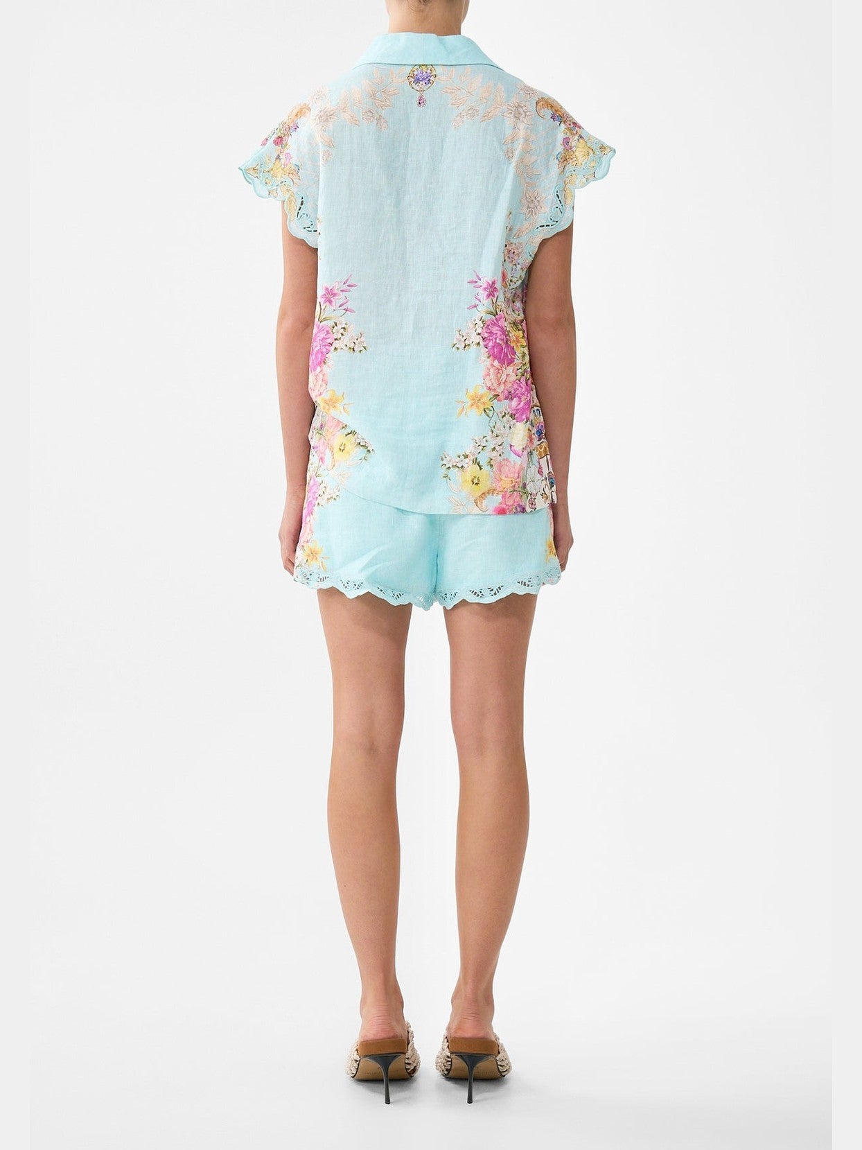 Button through collared top